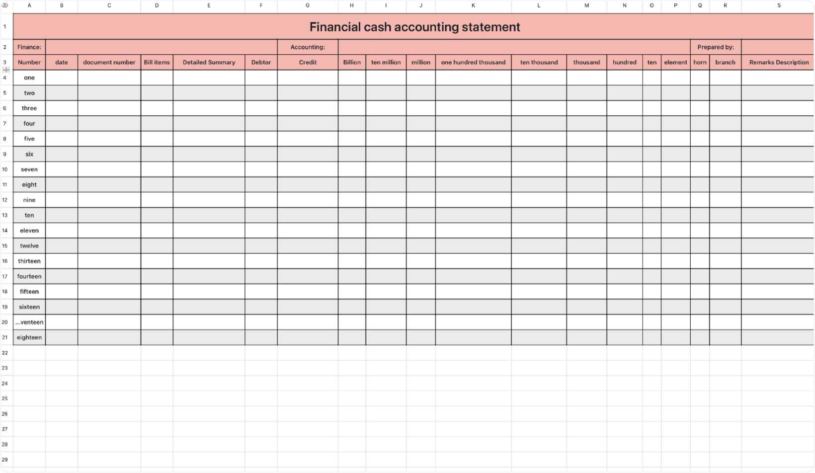Financial cash accounting statement 1